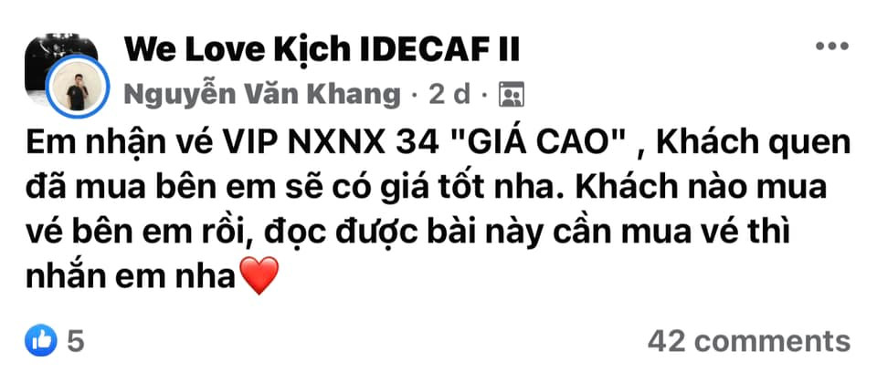 Tình trạng "cò vé" ở thị trường chợ đen khiến giá vé kịch bị đẩy lên gấp 4-5 lần.