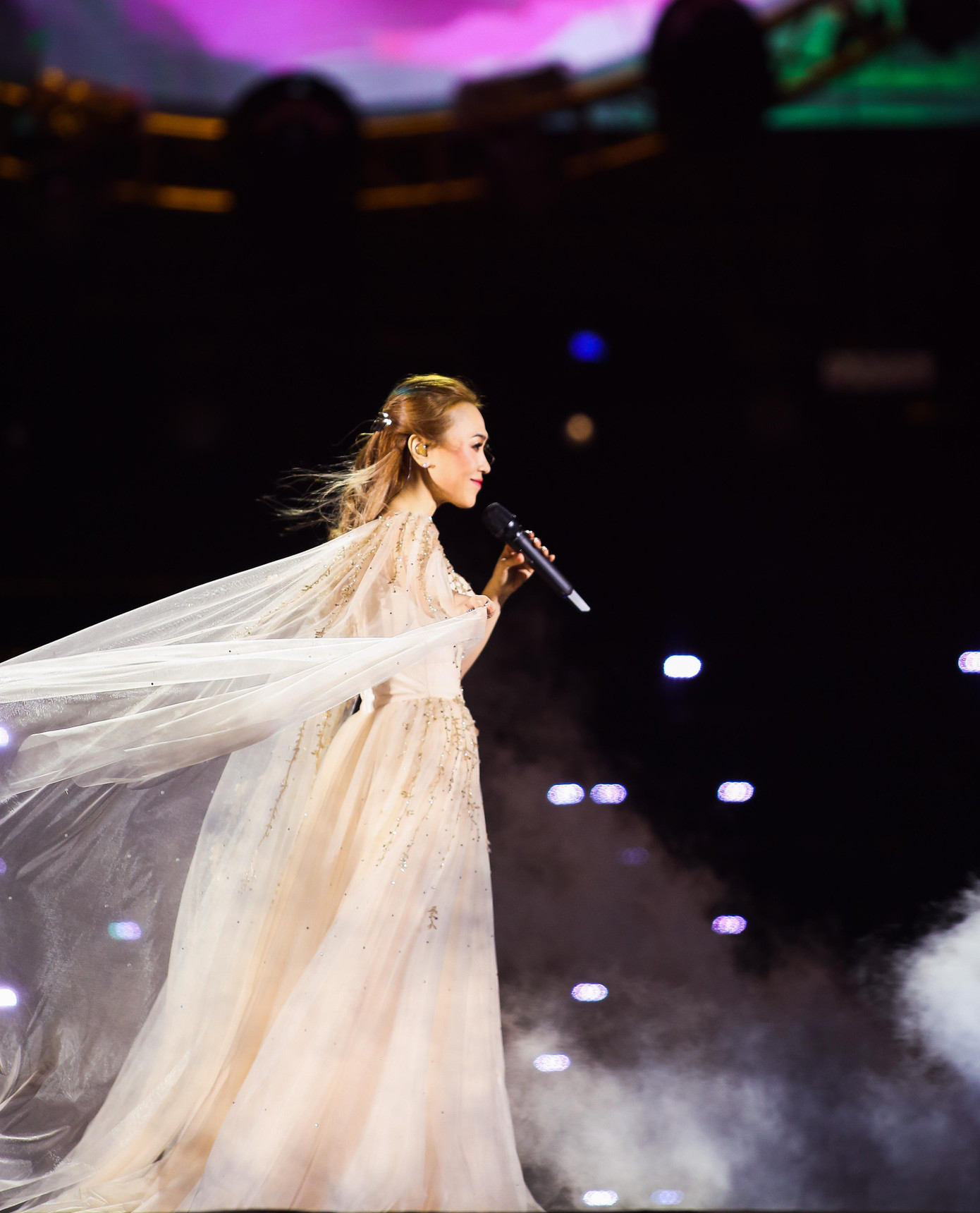 Tại đêm nhạc, Mỹ Tâm tái hiện hàng loạt bản hit làm nên tên tuổi nữ ca sĩ như Cây đàn sinh viên, Hai mươi, Nhé anh, Đôi cánh tình yêu, Họa mi tóc nâu, Ước gì...