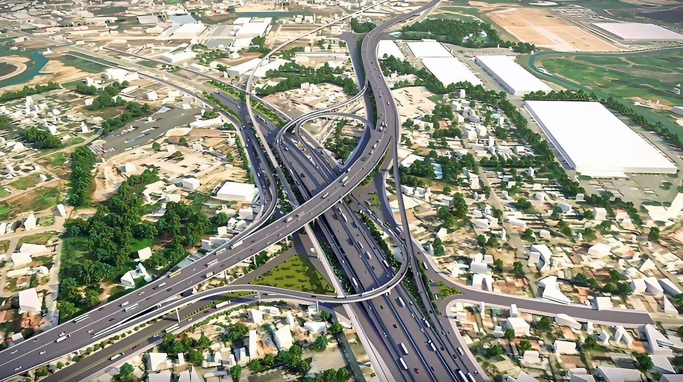 Phối cảnh nút giao Tân Vạn ở dự án đường Vành đai 3 TPHCM.