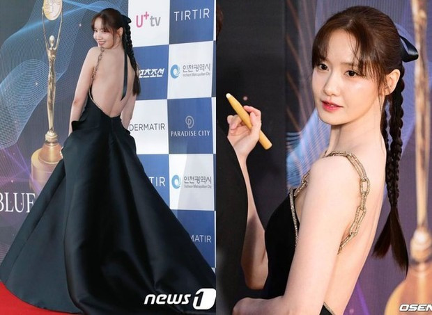 Yoona là mỹ nhân gợi cảm nhất tại thảm đỏ Rồng Xanh 2023. Cô nổi bần bật với váy hở toàn bộ phần vai. Trên các diễn đàn, nhiều người đặt thành viên nhóm SNSD lên bàn cân so sánh với ngọc nữ Song Hye Kyo.