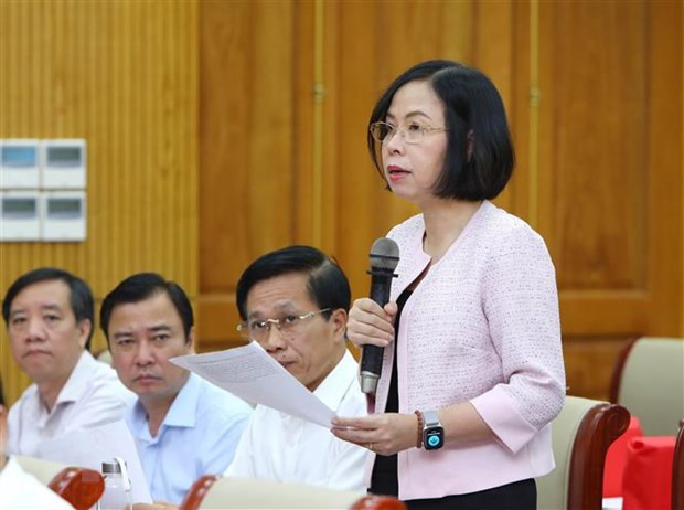 Bà Vũ Việt Trang, Ủy viên Ban Chấp hành Đảng bộ Khối, Bí thư Đảng ủy, Tổng Giám đốc Thông tấn xã Việt Nam, phát biểu tại hội nghị. (Ảnh: An Đăng/TTXVN). Bà Vũ Việt Trang, Ủy viên Ban Chấp hành Đảng bộ Khối, Bí thư Đảng ủy, Tổng Giám đốc Thông tấn xã Việt Nam, phát biểu tại hội nghị. (Ảnh: An Đăng/TTXVN).