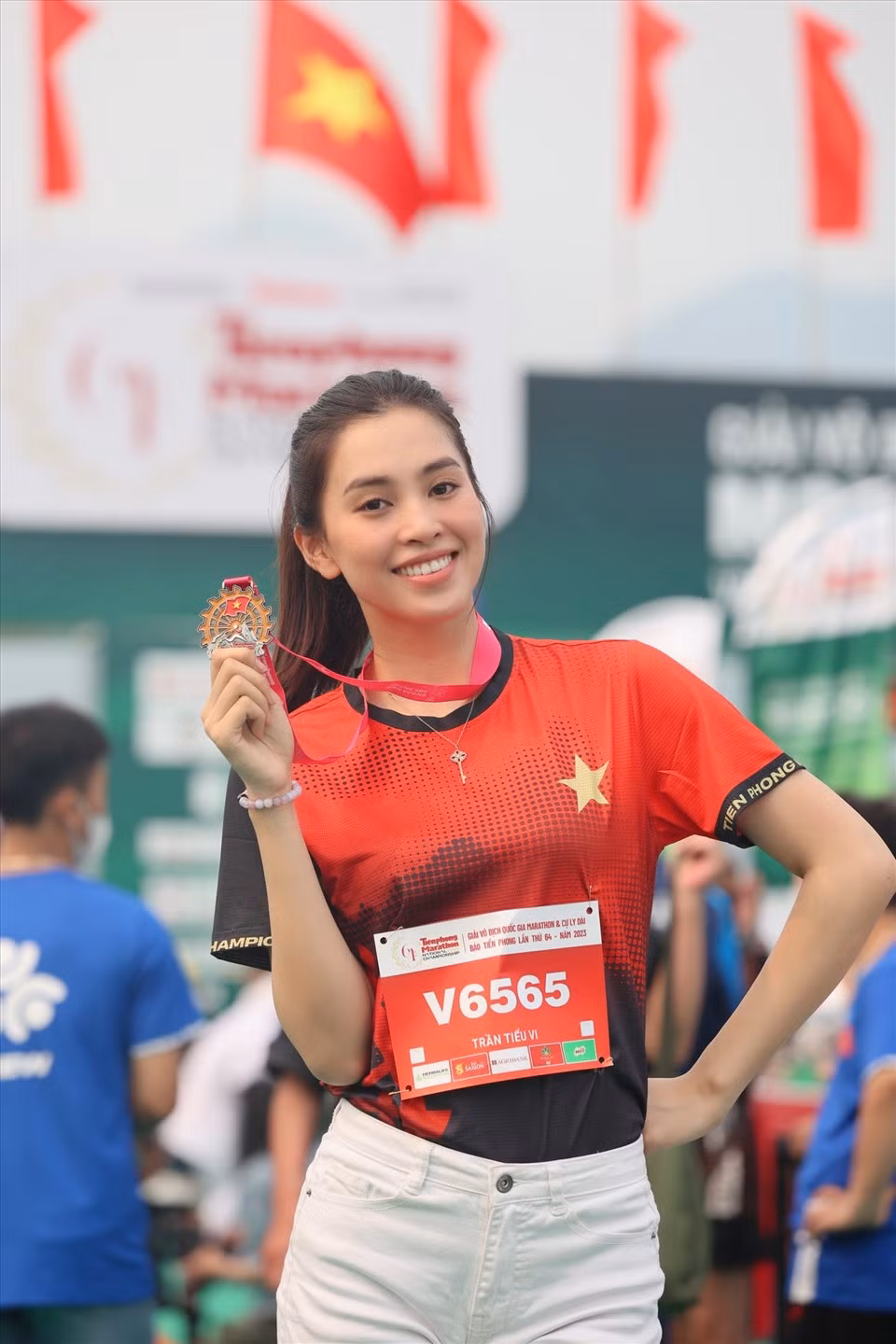 Hoa hậu Tiểu Vy và Thanh Thủy có kinh nghiệm tham gia giải chạy.