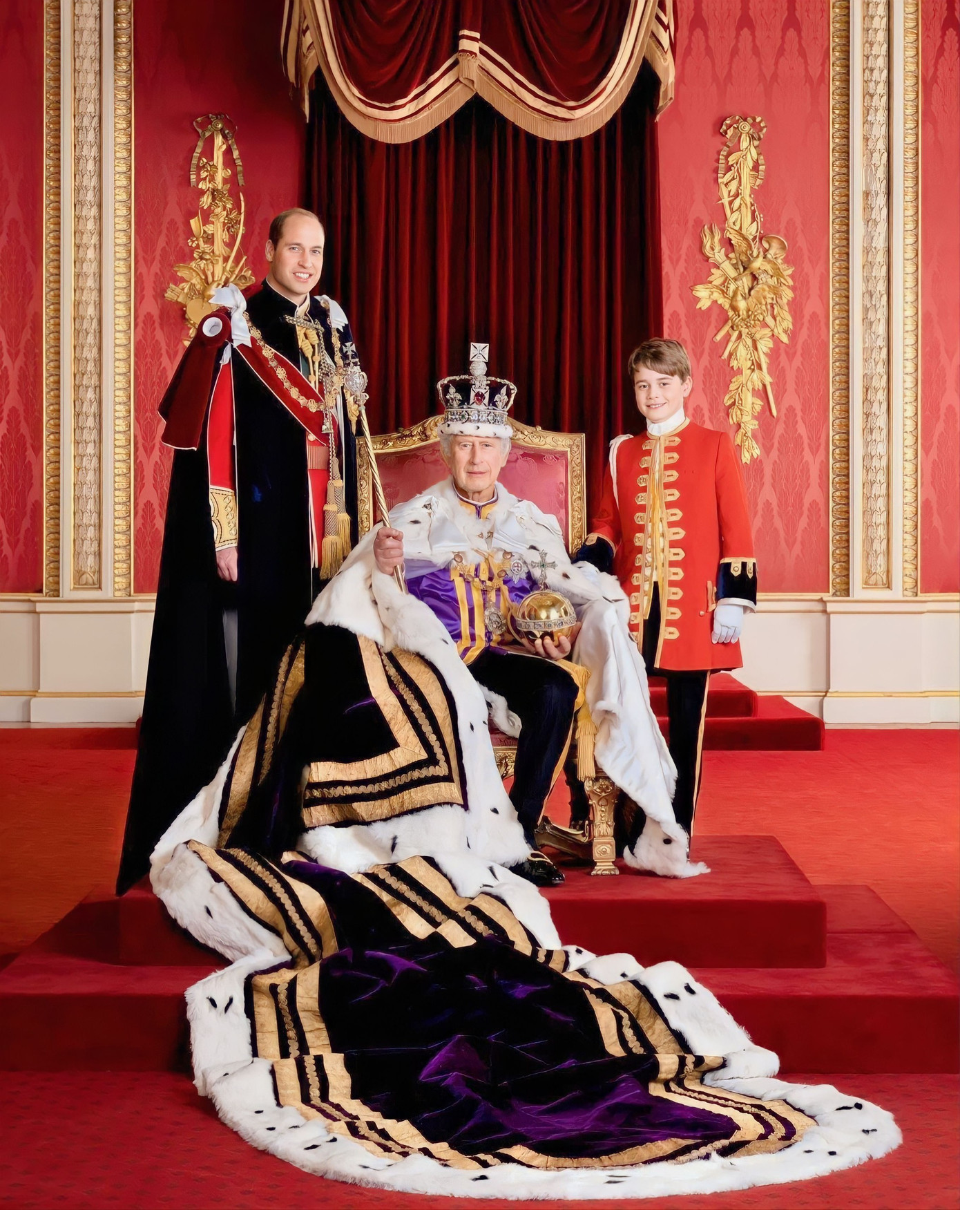 Bức ảnh lịch sử của Vua Charles và hai người kế thừa ngai vàng Vương quốc Anh.