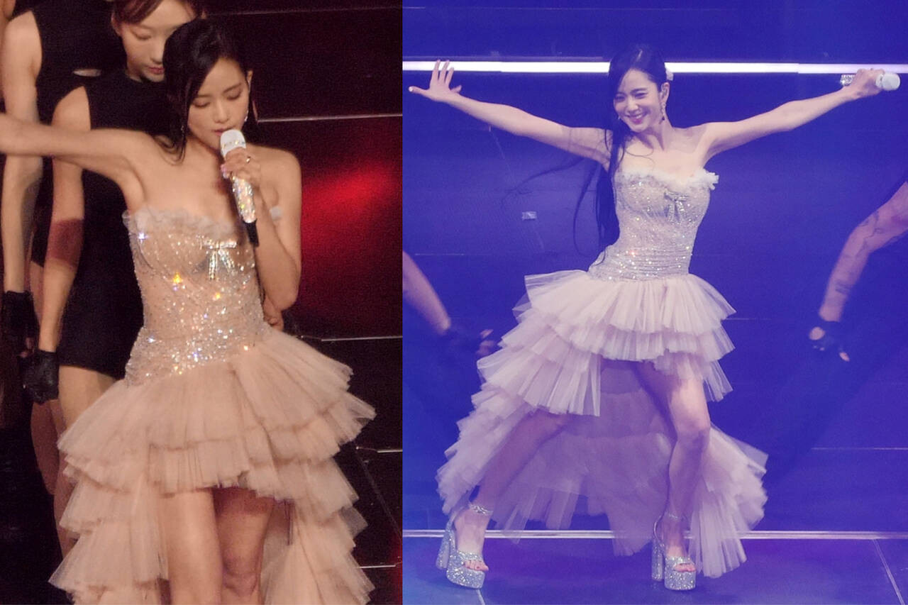 Nữ ca sĩ chọn thiết kế 3D nữ tính trong màn diễn solo. Lần này, các thành viên có độ đầu tư cao, liên tục thay đổi trang phục khi ra sân khấu.