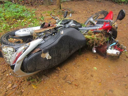 Chiếc xe máy của thầy Tùng được tìm thấy