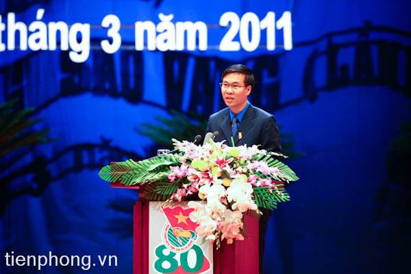 Ủy viên T.Ư Đảng, Bí thư thứ nhất T.Ư Đoàn Võ Văn Thưởng phát biểu tại lễ kỷ niệm.