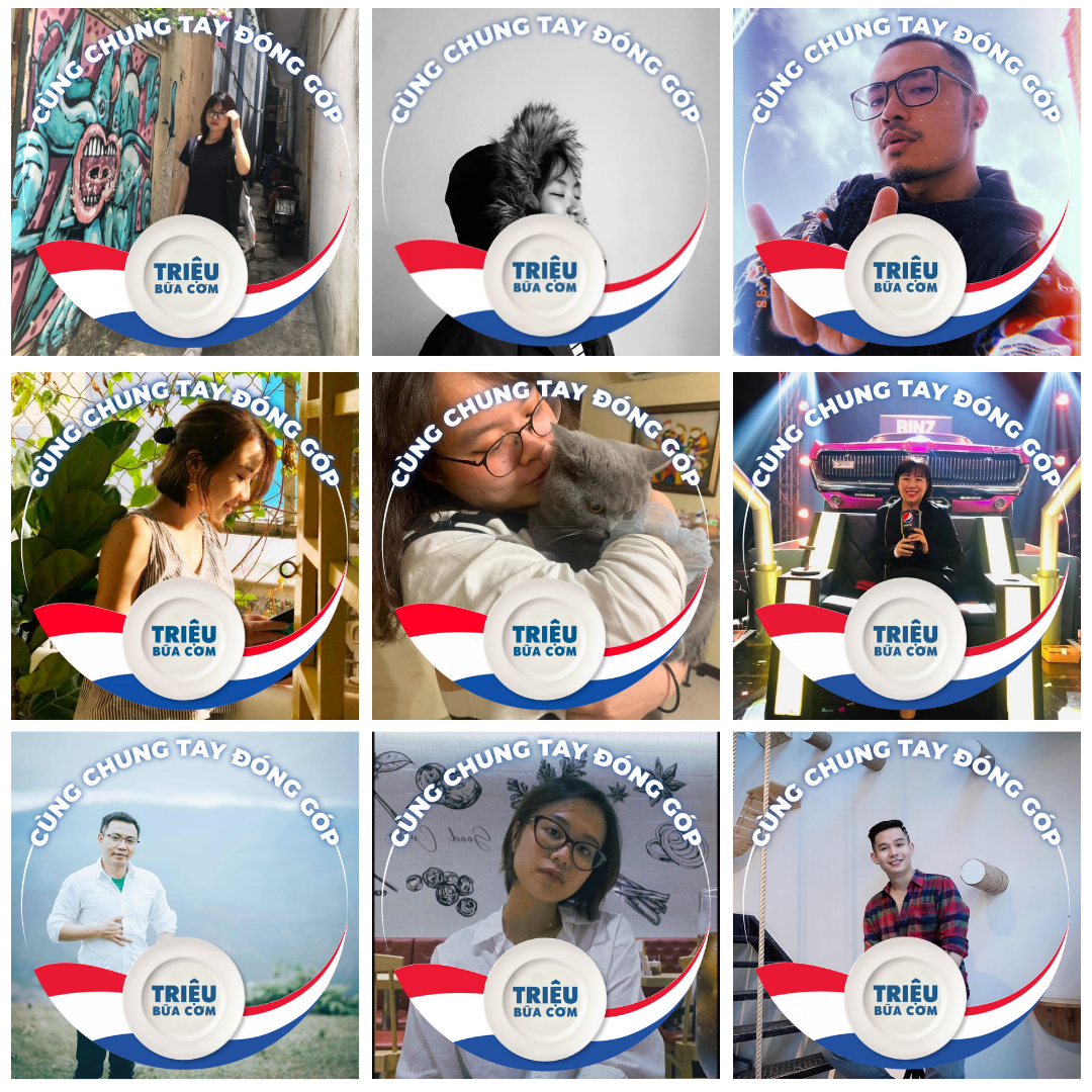 Giới trẻ đổi avatar ủng hộ thông điệp “Cùng chung tay đóng góp triệu bữa cơm”.