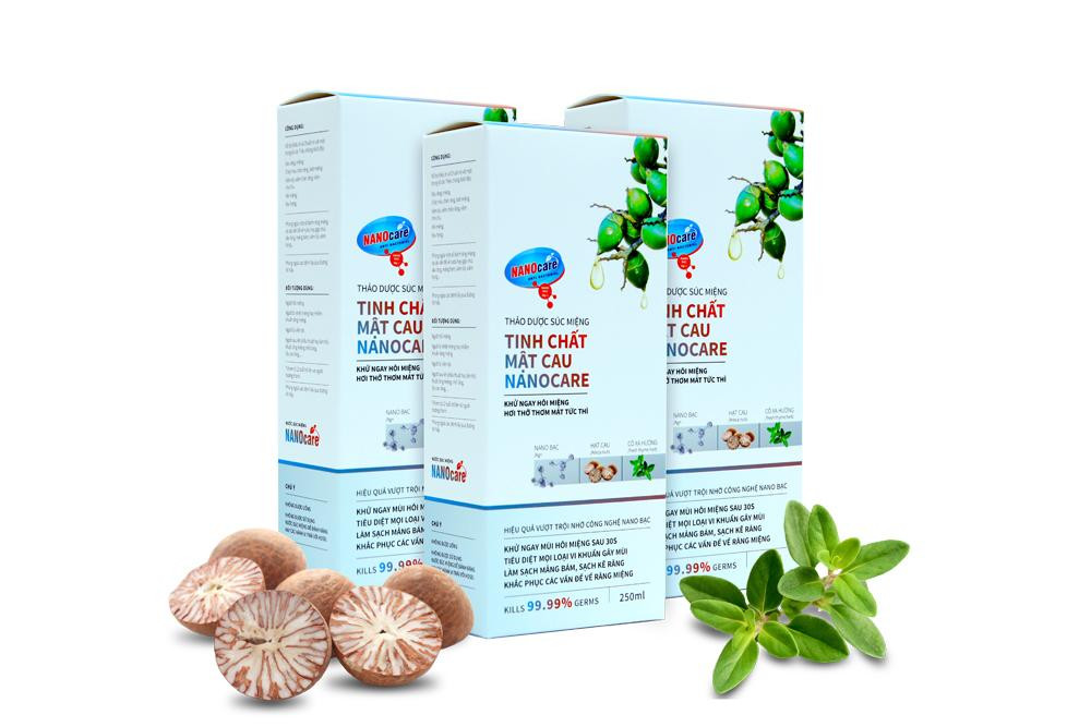 Thảo dược súc miệng tinh chất mật cau Nano care giúp chăm sóc răng miệng và hỗ trợ điều trị hôi miệng nhanh chóng, hiệu quả hơn các sản phẩm khác
