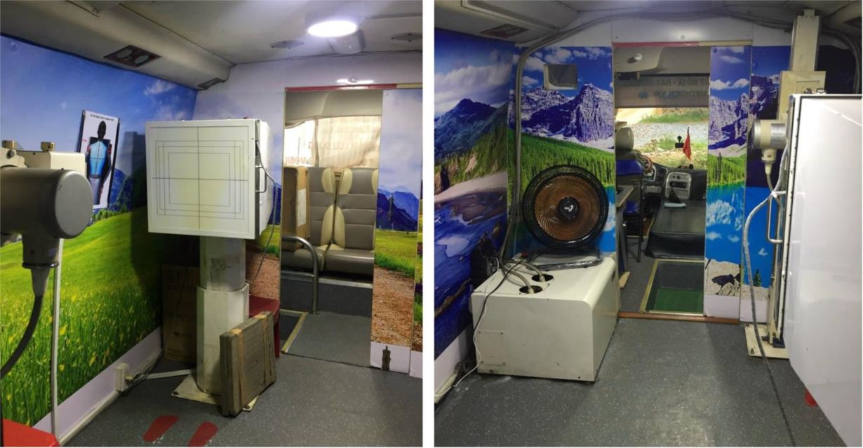 Bên trong xe chụp X-quang phổi lưu động (nguồn: SYT)