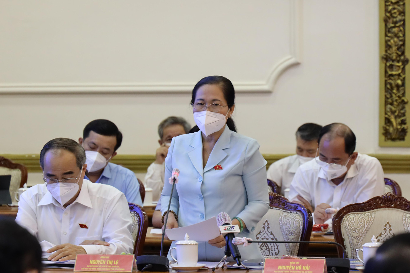 Bà Nguyễn Thị Lệ phát biểu tại buổi làm việc