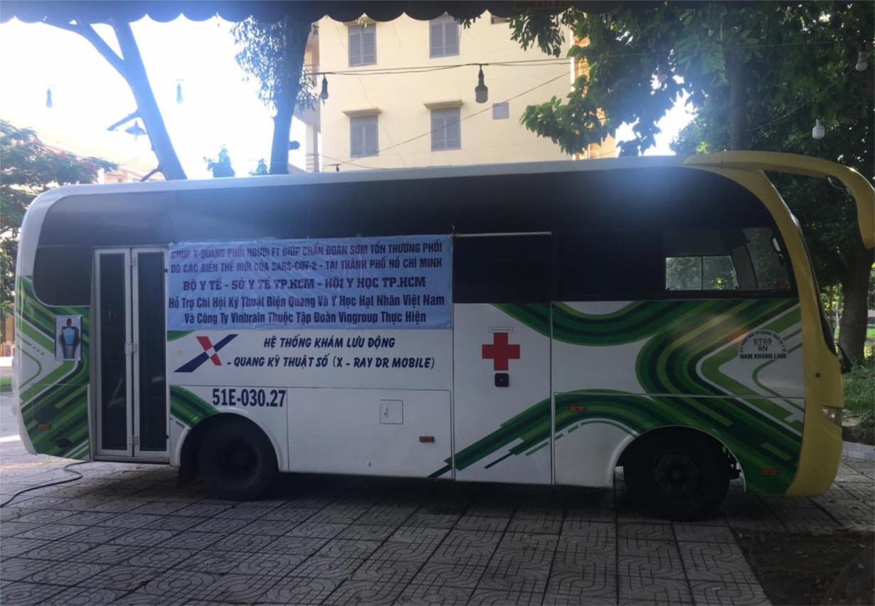 Xe chụp X-quang phổi lưu động (X- ray DR Mobile) có ứng dụng trí tuệ nhân tạo (AI) thay cho bác sĩ chẩn đoán hình ảnh đọc kết quả ngay sau khi chụp (nguồn: SYT)