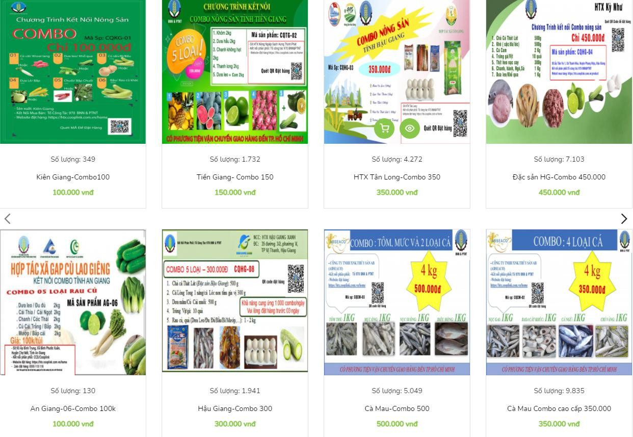 Combo thực phẩm nông sản có giá "hạt dẻ" hỗ trợ người dân TPHCM trong mùa dịch