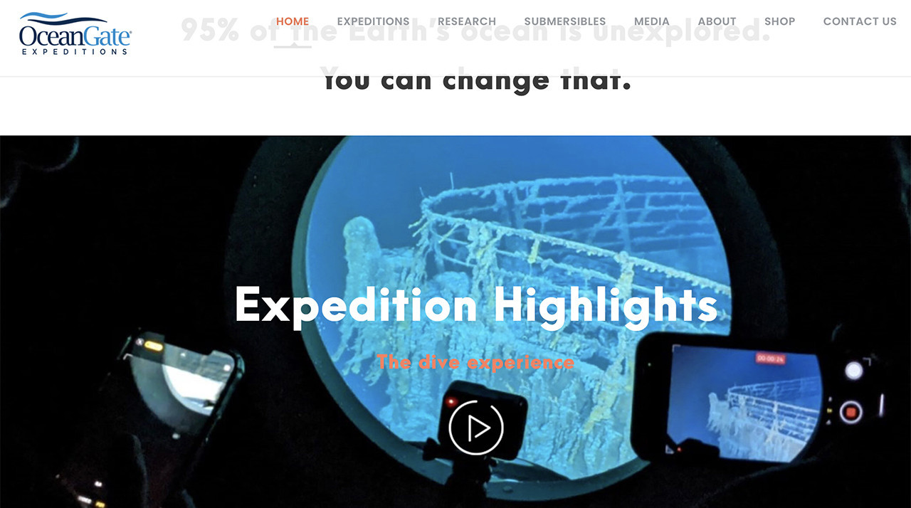 Trang web của OceanGate Expedition.