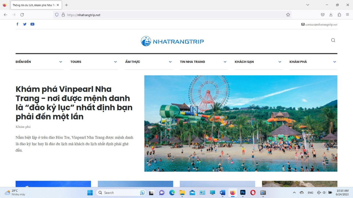 Giao diện trang website https://nhatrangtrip.net (Ảnh chụp màn hình). Giao diện trang website https://nhatrangtrip.net (Ảnh chụp màn hình).