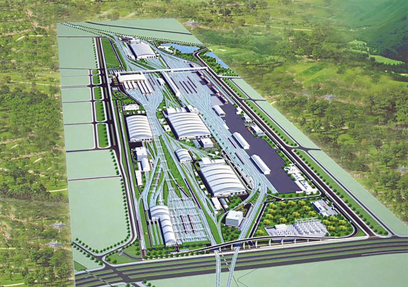 Phối cảnh nhà ga đường sắt Ngọc Hồi.