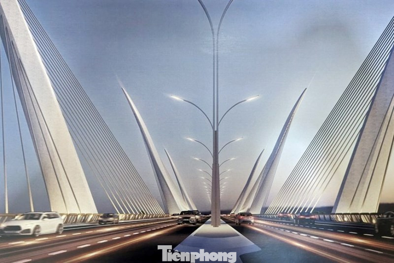 Theo phương án kiến trúc vừa trúng tuyển giải nhất, cầu được thiết kế với chủ đề “Cánh chim hoà bình”. Cầu có chiều dài 820m, mặt cắt ngang chiều rộng 33m chia làm 6 làn xe cơ giới, 2 làn hỗn hợp. Theo phương án kiến trúc vừa trúng tuyển giải nhất, cầu được thiết kế với chủ đề “Cánh chim hoà bình”. Cầu có chiều dài 820m, mặt cắt ngang chiều rộng 33m chia làm 6 làn xe cơ giới, 2 làn hỗn hợp.