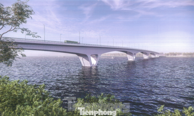 Hình ảnh thiết kế cầu Vân Phúc bắc qua Sông Hồng.