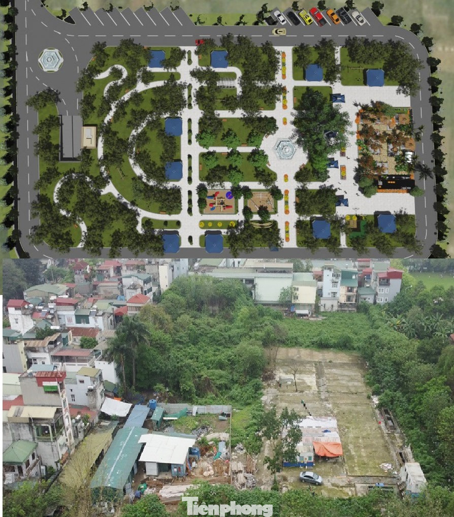 Dự án có thiết kế với sức chứa hơn 300 chỗ đỗ ô tô, mức đầu tư hơn 100 tỷ đồng (ảnh trên). Nhưng đến nay, công trình vẫn chưa xong, một số hạng mục thi công dở dang.