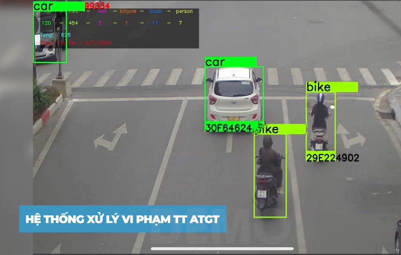 Hình ảnh camera của công nghệ Trung tâm TOC bắt được các biển số xe lưu thông trên đường. Ảnh: AT