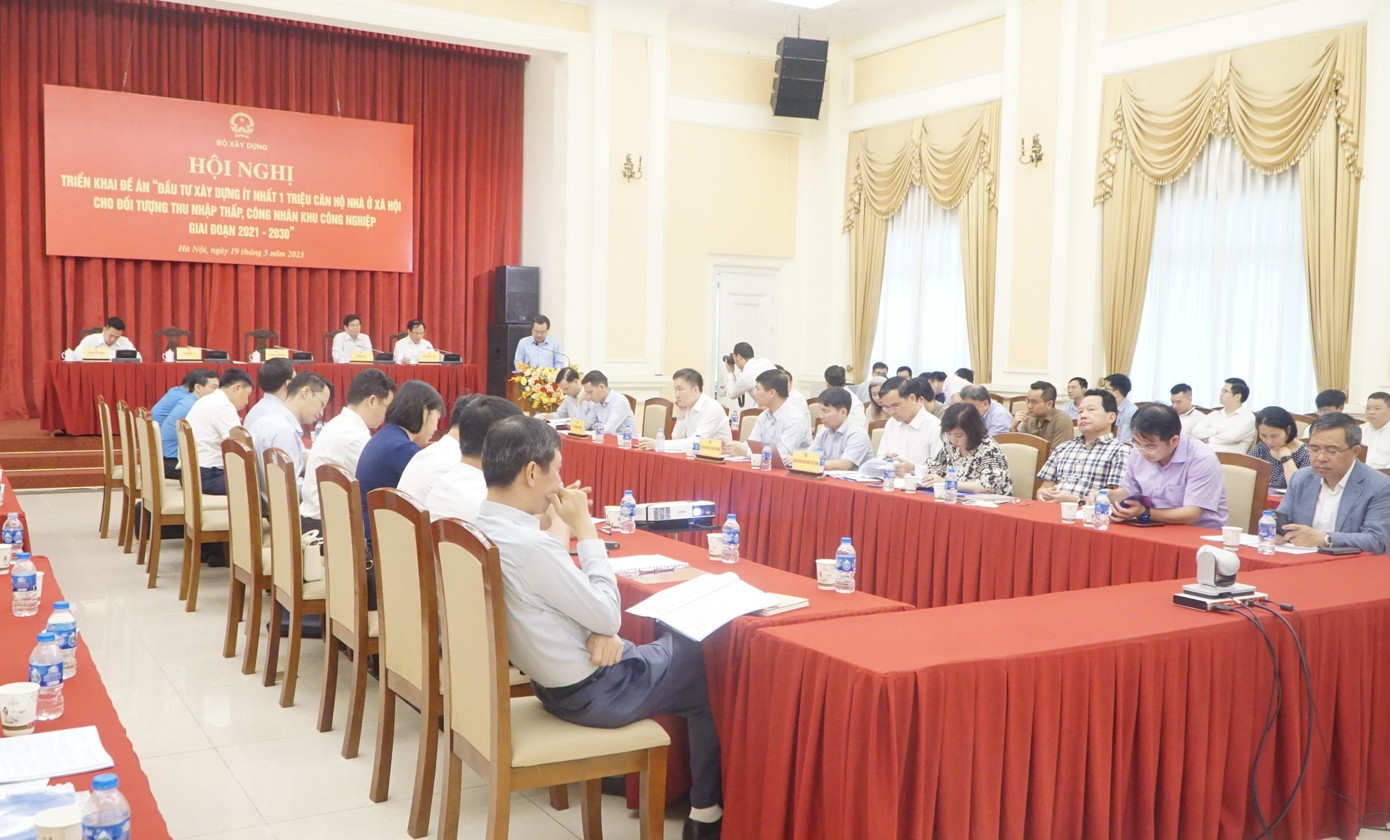 Toàn cảnh hội nghị triển khai đề án 1 triệu căn hộ nhà ở xã hội. Toàn cảnh hội nghị triển khai đề án 1 triệu căn hộ nhà ở xã hội.