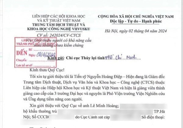 Công văn của Trung tâm Dịch thuật và Khoa học Công nghệ đang được lan truyền trên mạng xã hội.