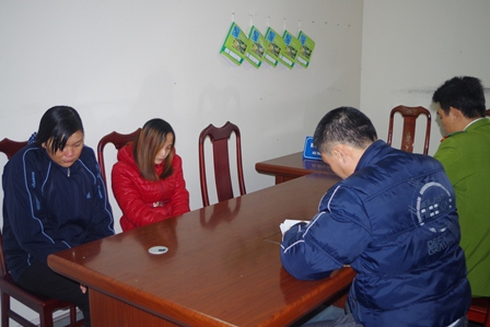 Tú bà Nguyễn Thị Nguyệt và Nguyễn Thị Hoan tại cơ quan điều tra