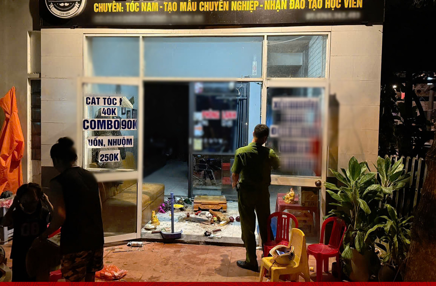 Hiện trường nơi xảy ra vụ việc. Ảnh CA Hiện trường nơi xảy ra vụ việc. Ảnh CA