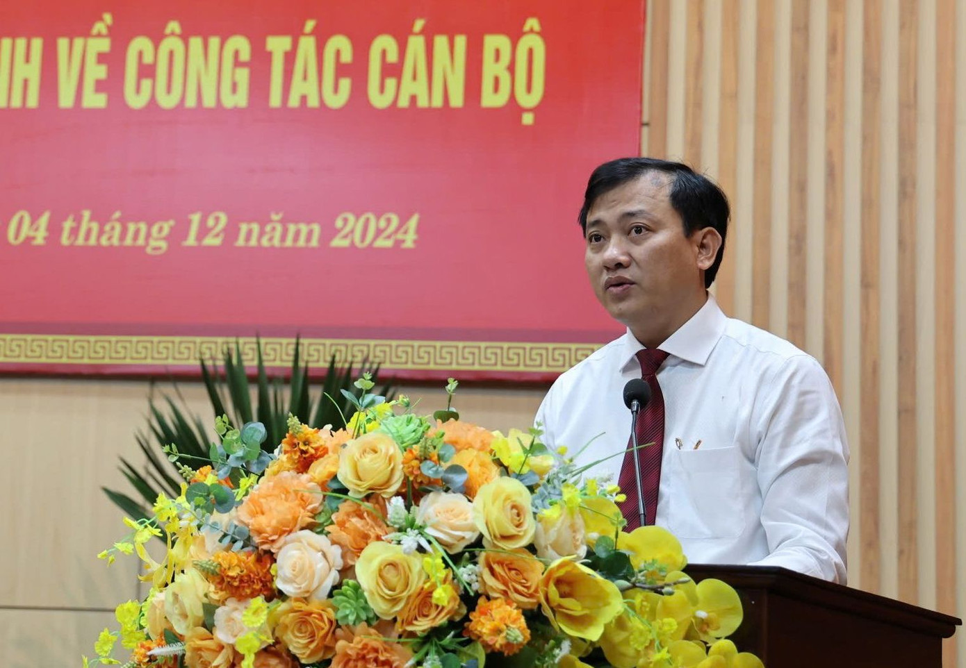 Ông Phan Văn Bình phát biểu nhận nhiệm vụ.