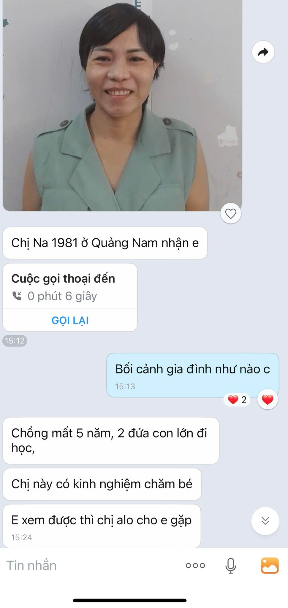 Câu chuyện tài khoản G.N chia sẻ cùng hình ảnh liên quan đến Tô Thị Ty Na thu hút đông đảo cộng đồng mạng quan tâm. Ảnh chụp màn hình