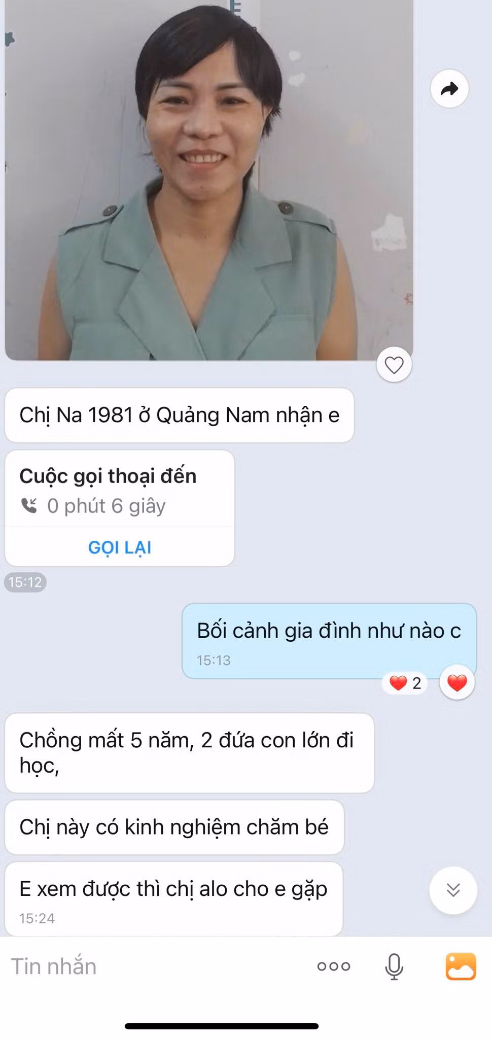 Câu chuyện tài khoản G.N chia sẻ cùng hình ảnh liên quan đến Tô Thị Ty Na thu hút đông đảo cộng đồng mạng quan tâm. Ảnh chụp màn hình Câu chuyện tài khoản G.N chia sẻ cùng hình ảnh liên quan đến Tô Thị Ty Na thu hút đông đảo cộng đồng mạng quan tâm. Ảnh chụp màn hình