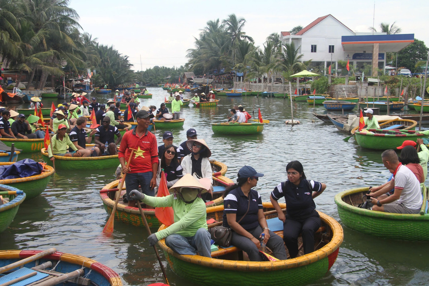 Tại khu vực rừng dừa có khoảng 15 công ty hoạt động dịch vụ này, tổng số khoảng 3.000 - 4.000 thúng. Một chủ cơ sở kinh doanh thuyền thúng cho hay, những ngày này 100 thúng chai phục vụ du khách của cơ sở sử dụng hết công suất, phục vụ khoảng 700 du khách mỗi ngày.