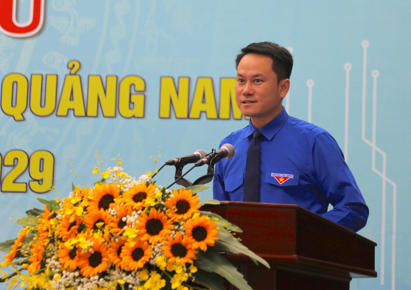 Anh Nguyễn Kim Quy – Ủy viên Ban Thường vụ T.Ư Đoàn, Phó Chủ tịch Thường trực Hội LHTN Việt Nam phát biểu tại Đại hội.