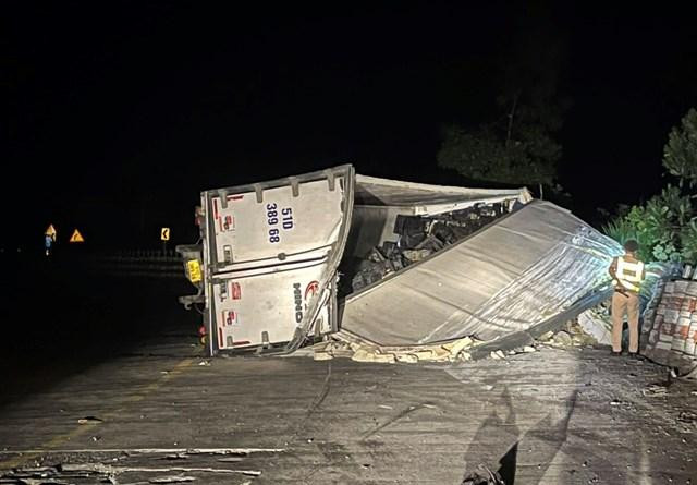 Hiện trường vụ tai nạn. Ảnh CTV