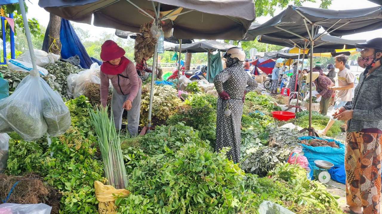 Tại nhiều chợ đã rộn ràng không khí tết Đoan Ngọ