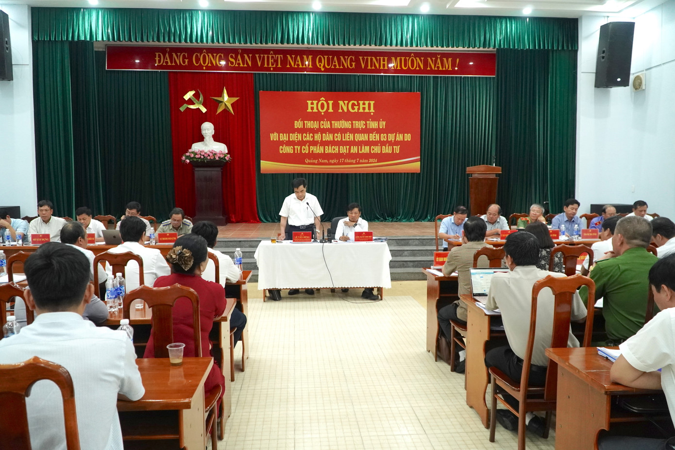 Thường trực Tỉnh ủy Quảng Nam đối thoại với người dân liên quan đến 3 dự án do Công ty CP Bách Đạt An làm chủ đầu tư.