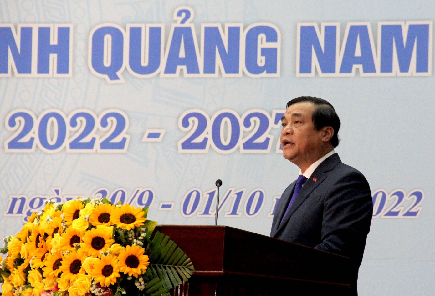 Ông Phan Việt Cường - Bí thư Tỉnh ủy Quảng Nam phát biểu tại Đại hội.