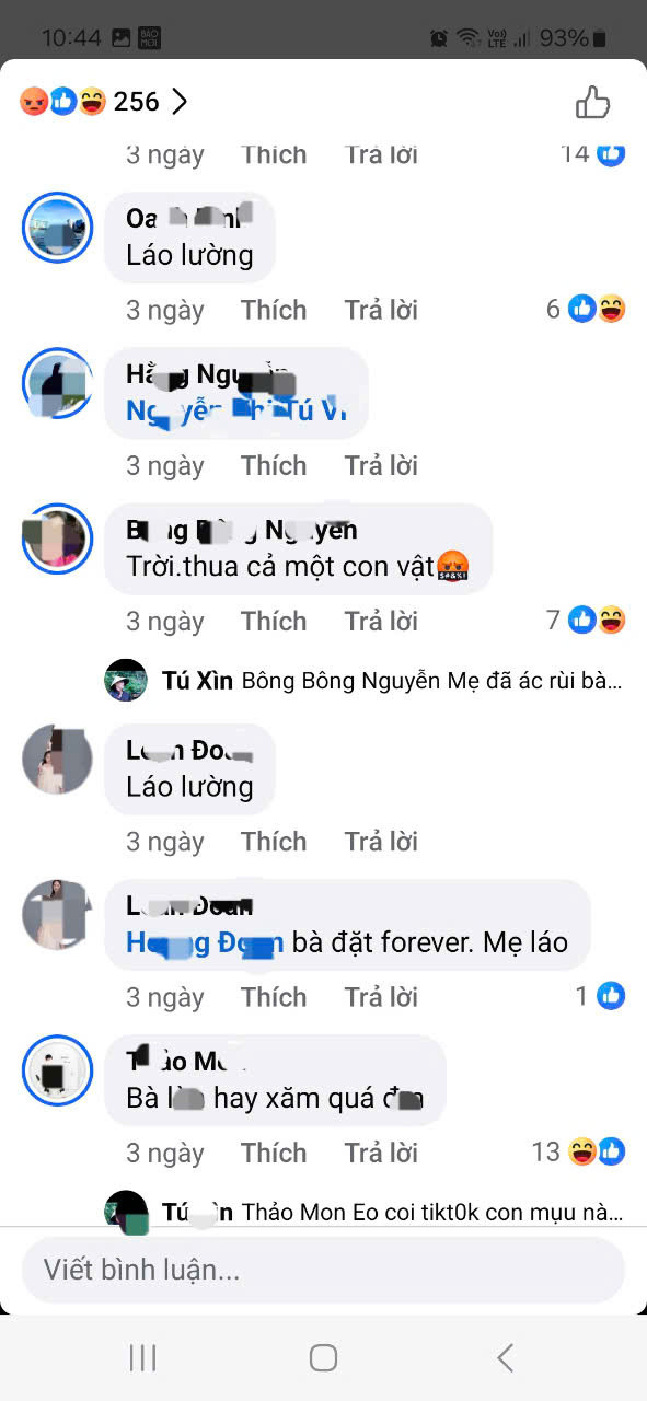 Cộng đồng mạng phẫn nộ bình luận trên facebook tài khoản Ty Na. Ảnh chụp màn hình. Cộng đồng mạng phẫn nộ bình luận trên facebook tài khoản Ty Na. Ảnh chụp màn hình.