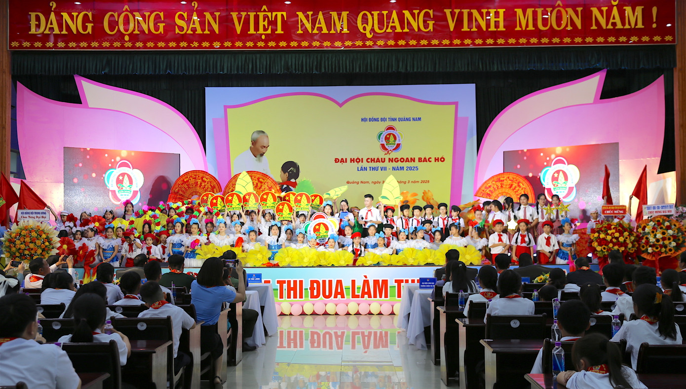 116 thiếu niên tiêu biểu đại diện cho hơn 240.000 thiếu nhi tỉnh Quảng Nam tham dự Đại hội.