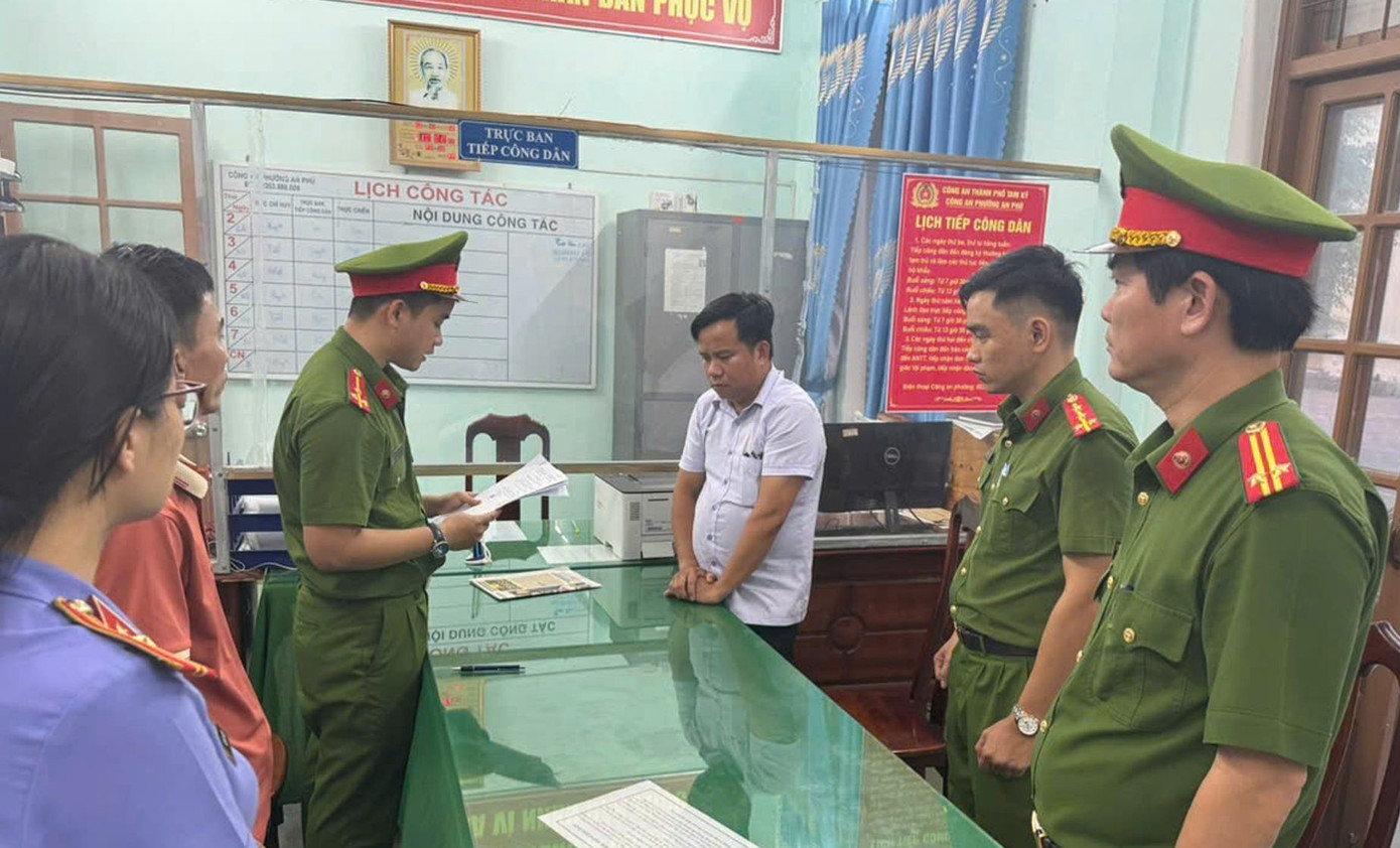 Công an khởi tố, bắt tạm giam Trần Đăng Hùng. Ảnh CA