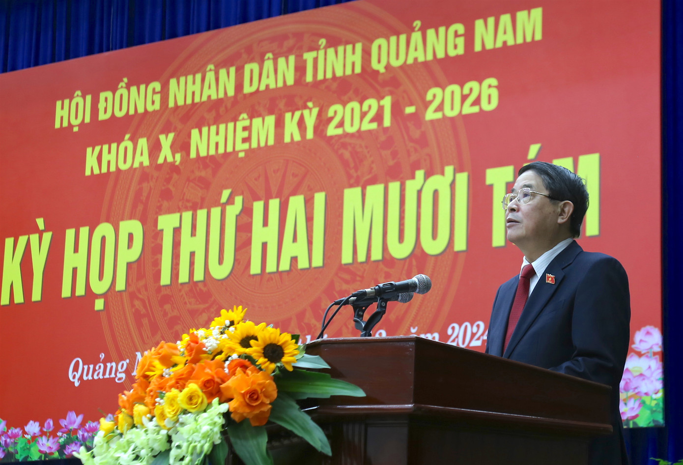 Phó Chủ tịch Quốc hội Nguyễn Đức Hải phát biểu tại kỳ họp thứ 28 HĐND tỉnh Quảng Nam. Ảnh: Hoài Văn Phó Chủ tịch Quốc hội Nguyễn Đức Hải phát biểu tại kỳ họp thứ 28 HĐND tỉnh Quảng Nam. Ảnh: Hoài Văn