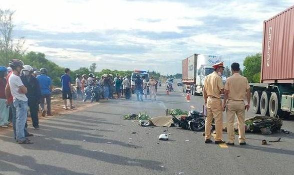 Hiện trường vụ tai nạn. Ảnh CTV