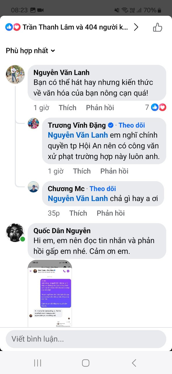 Nhiều bình luận cho rằng ca sĩ nên tôn trọng quần thể di tích lịch sử phố cổ Hội An.