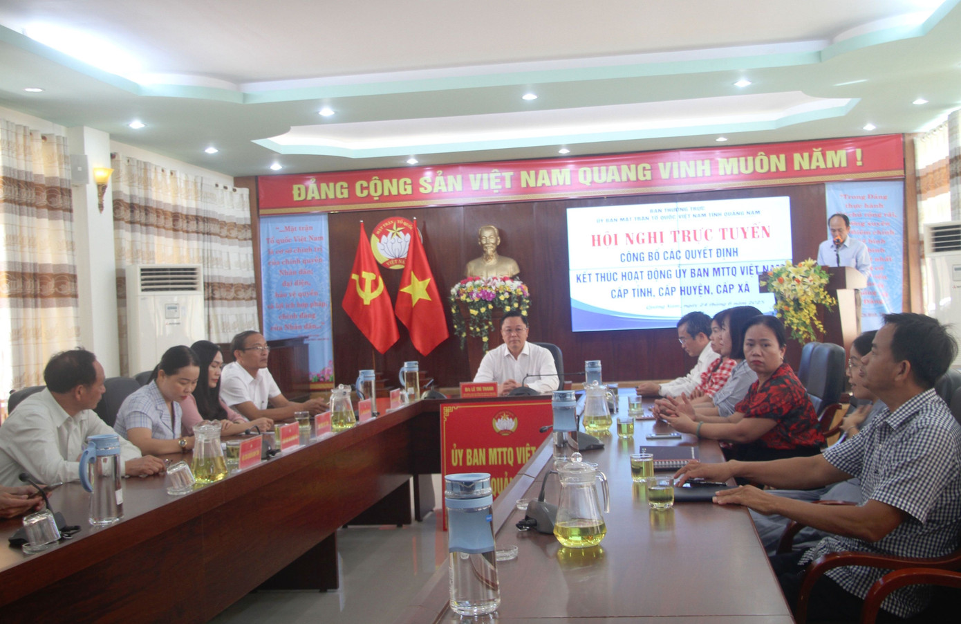 Hội nghị trực tuyến công bố các quyết định kết thúc hoạt động của Ủy ban MTTQ Việt Nam cấp tỉnh, cấp huyện và cấp xã.