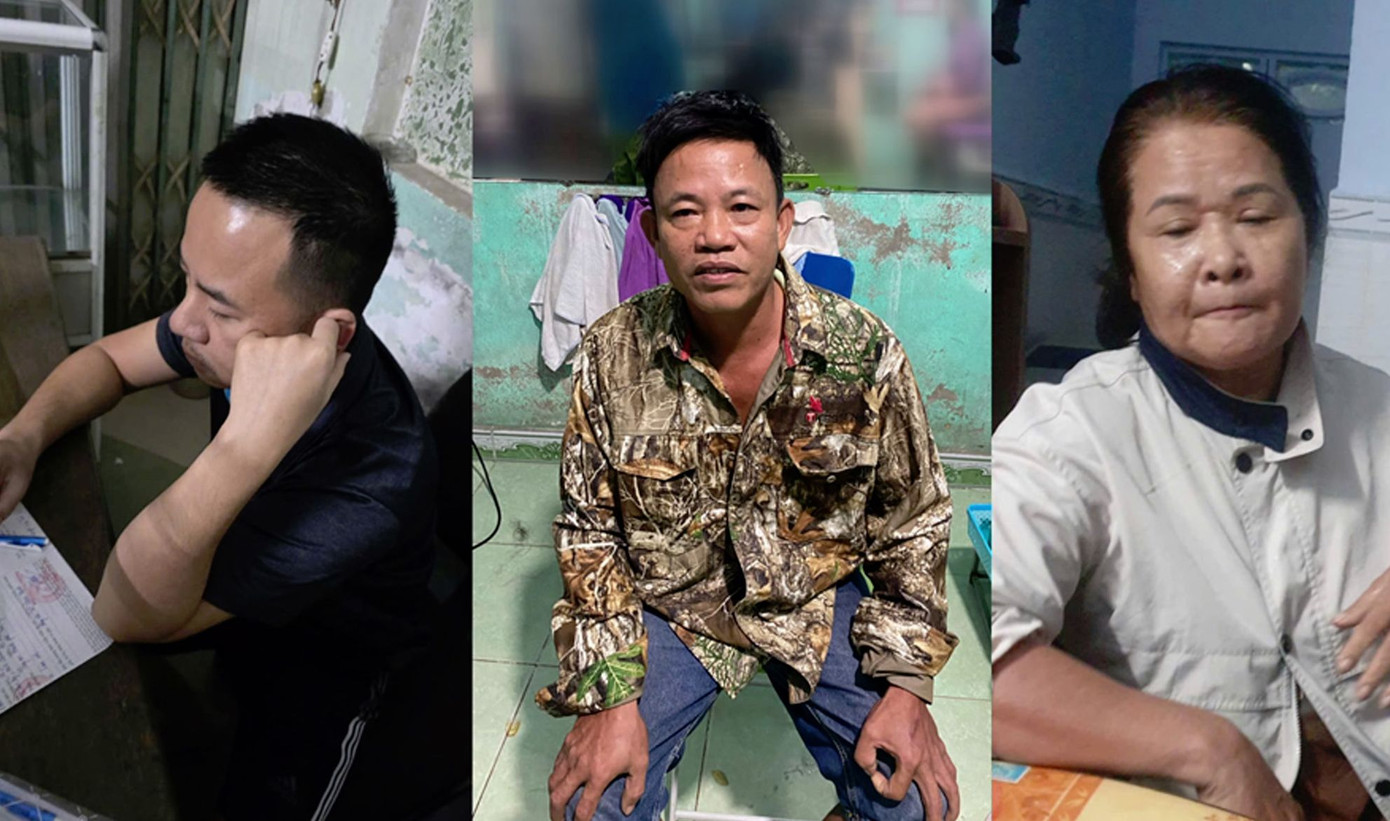 Phan Thị Thu Hà và các đối tượng có liên quan đường dây lô đề bị tạm giữ hình sự. Ảnh CA