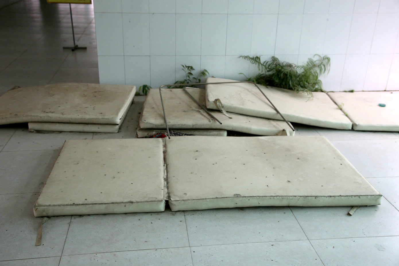 Khung cảnh hoang tàn, nhếch nhác.