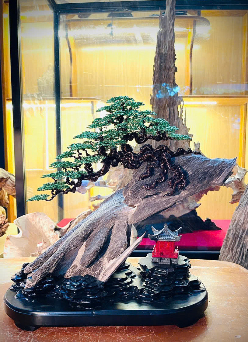 Sản phẩm cây bonsai do Hiền và Đức chế tác.