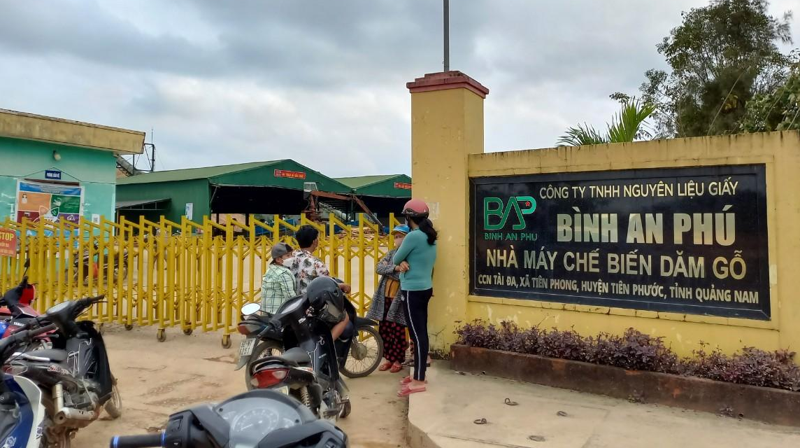 Nhà máy chế biến dăm gỗ, nơi xảy ra sự việc.