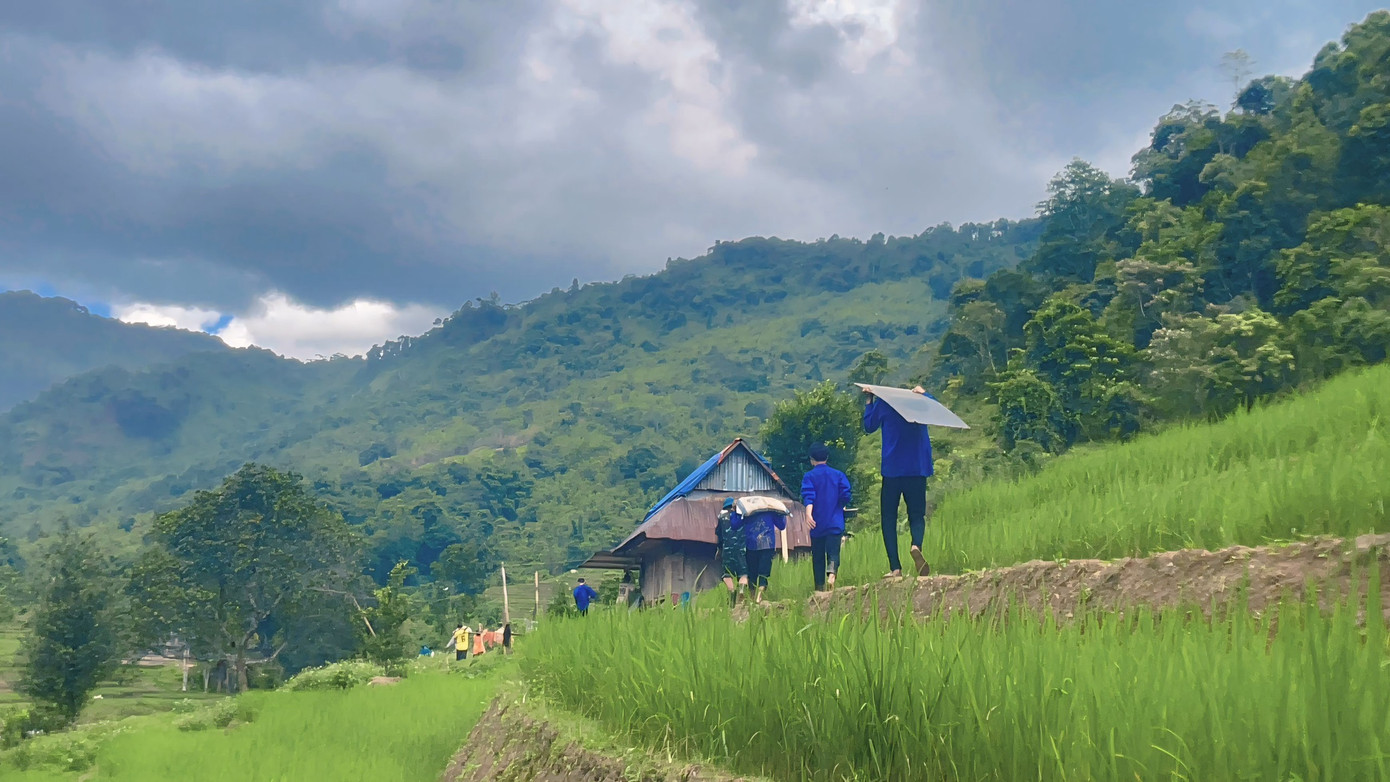 Hình ảnh “đoàn quân áo xanh” miệt mài giữa đồi núi trùng điệp khiến nhiều người xúc động.