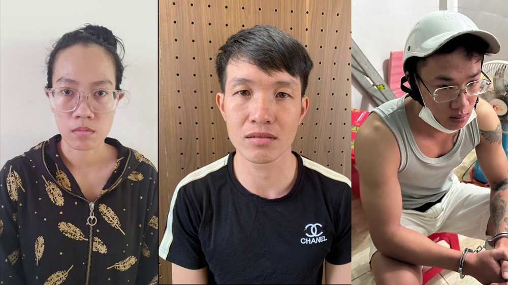 Các đối tượng trong đường dây và tang vật liên quan vụ án. Các đối tượng trong đường dây và tang vật liên quan vụ án.