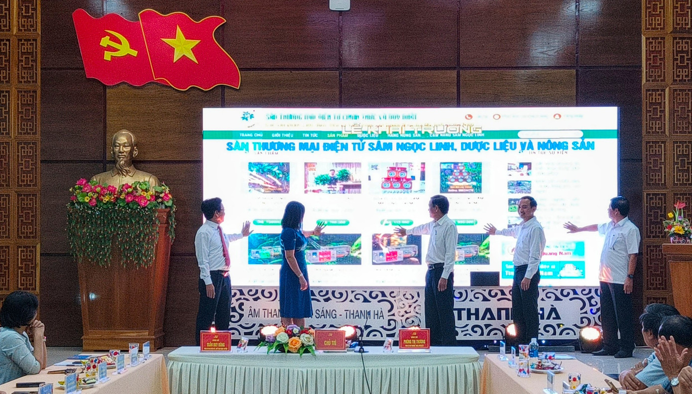 Huyện Nam Trà My chính thức khai trương sàn thương mại điện tử khai trương sàn thương mại điện tử sâm, dược liệu và hàng nông sản.
